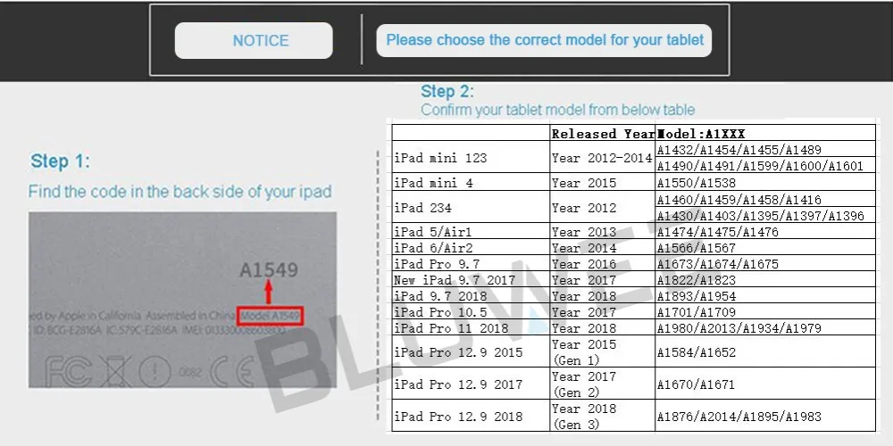 iPad model with year