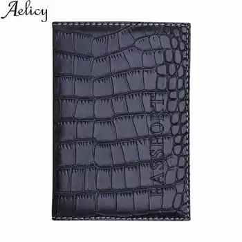 

Aelicy Soft Passport Cover Leather Business Card Holder Passport Holder Protector Wallet Delicate PU Alligator Embossing bag