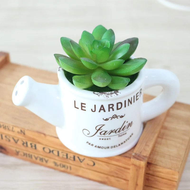 artificial plastic flowers with Ceramics vase cute artificial flower set home decoration for wedding flowers decoration (39)