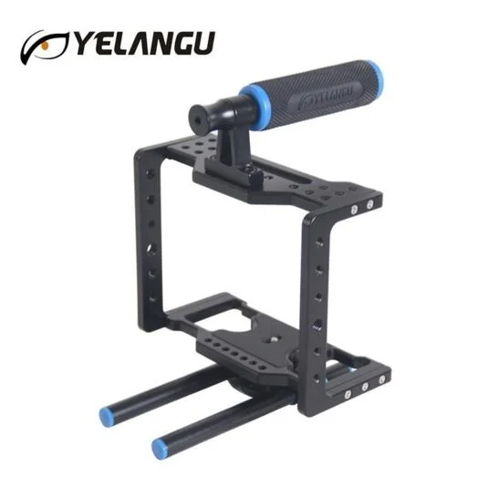 

YELANGU C3 Professional Aluminum Handle DSLR Rig Camera Cage For BMCC Lightweight Portable Video Cage Rig For BlackMagic Camera