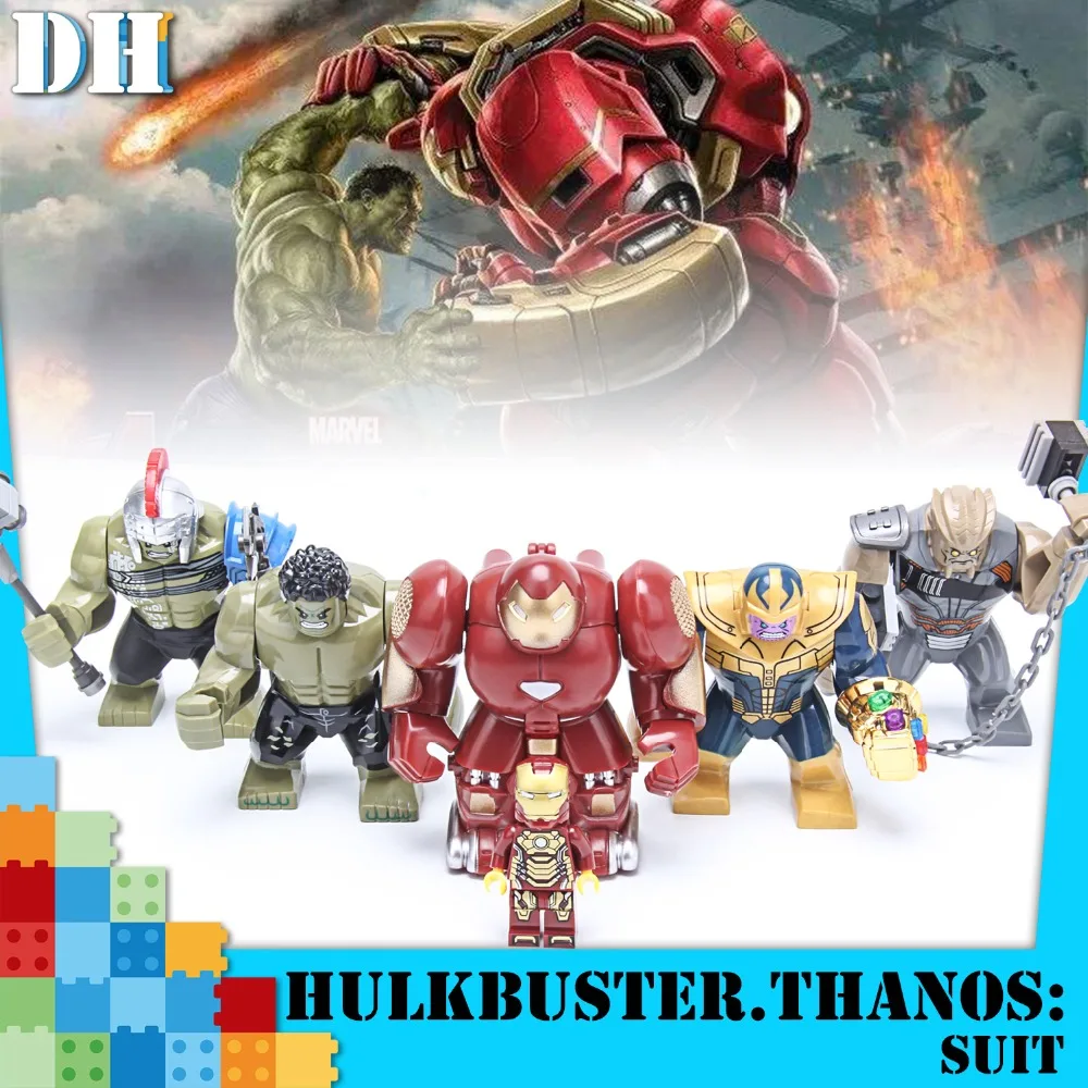 

Big Decool Thanos Large Anti Mr298 Riot Carnage Iron Man Monger Whiplash Hulk Buster Building Block Figures Toy For Children