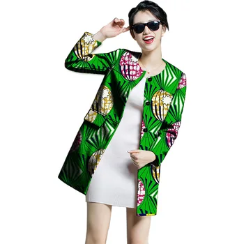 

Fashion African Print Women Trench Coats Women Outerwear Ankara Africa Festive Long Sleeve New Design Trench Coats Cutomized