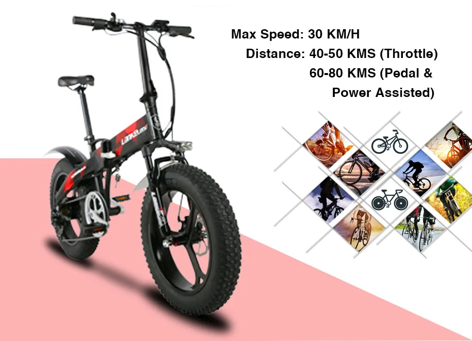 Discount Lankeleisi X2000Plus Electric Bike Fat Tire E-bike 7 Speeds Foldable 500W Motor 48V 12.8A Lithium Battery E-bike 1