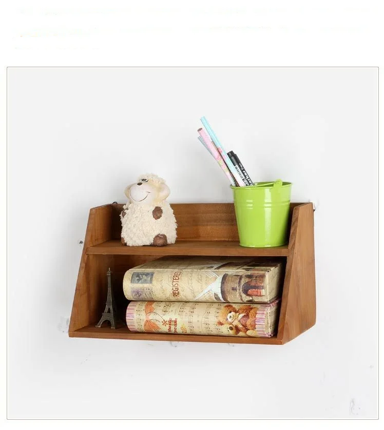 

1PC Zakka Grocery Solid Wood Two Layers Retro Wood Collection Box Desktop Sundries Cosmetics Wooden Storage Box JL 0936