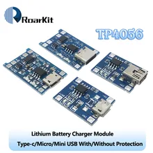 Тип-c/Micro USB/Mini USB 5V 1A 18650 TP4056 модуль зарядного устройства литиевой батареи зарядная плата с двухканальная видеокамера с защитой функции 1A литий-ионный аккумулятор