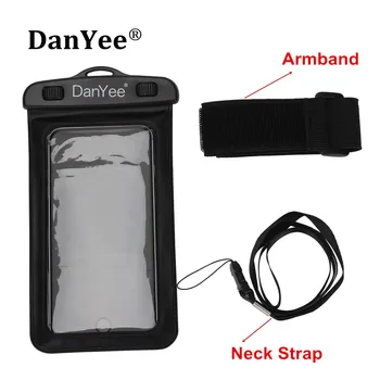 

DanYee For Universal Phones Underwater Dry Case Cover Waterproof Pouch with Arm band & Neck Strap Phone Bag Case 30pcs/lot
