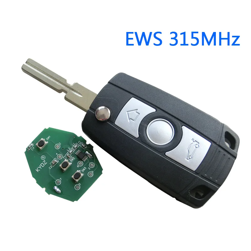 Modified flip 3 Button 315MHZ 433MHZ remote key for BMW EWS 325 330 318 525 530 540 E38 E39 E46 M5 X3 X5 ID44 PCF7935 CHIP HU58 |
