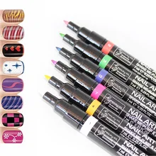 16 Colors Nail Art Pen for 3D Nail Art DIY Decoration Nail Polish Pen Set 3D Design Nail Beauty Tools Paint Pen