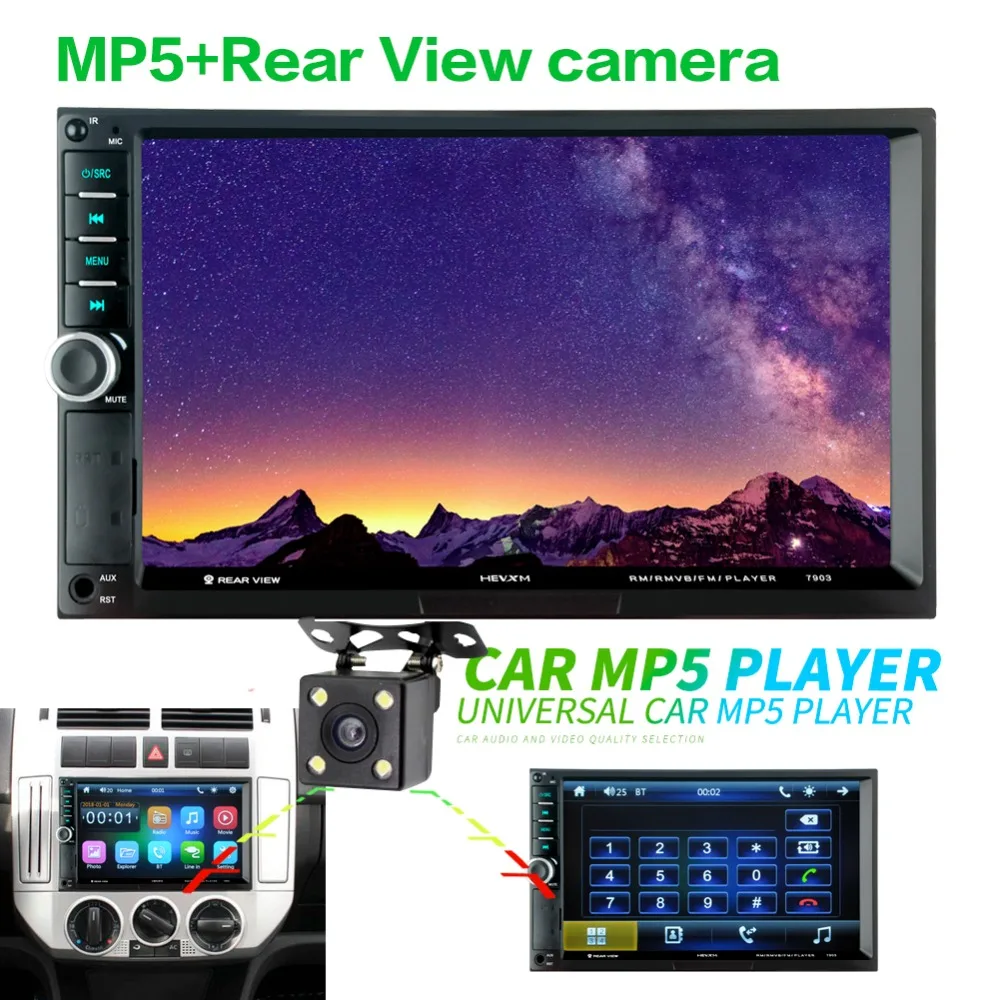 

7 inch double spindle HD car MP5 player mobile phone Bluetooth hands-free dual ingot MP3 card machine 7903