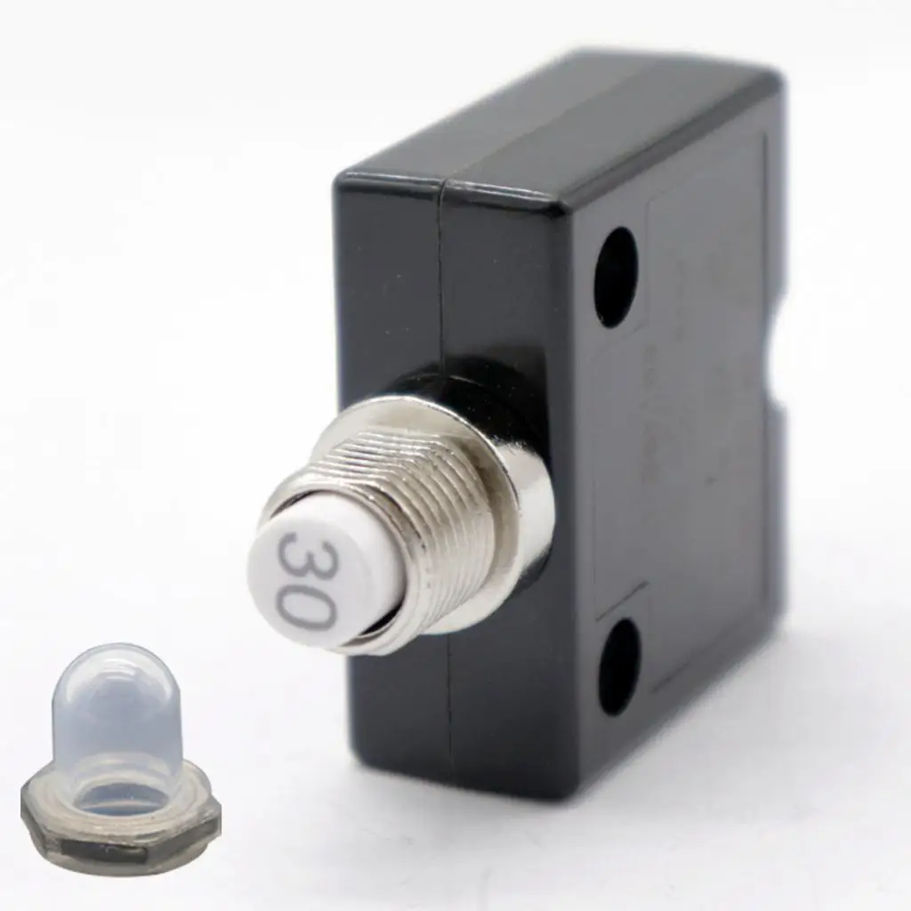 1 Set  30A Circuit Breaker Overload Protector & Waterproof Cap Switch Fuse Resettable AC 125/250V Manual Reset Button
