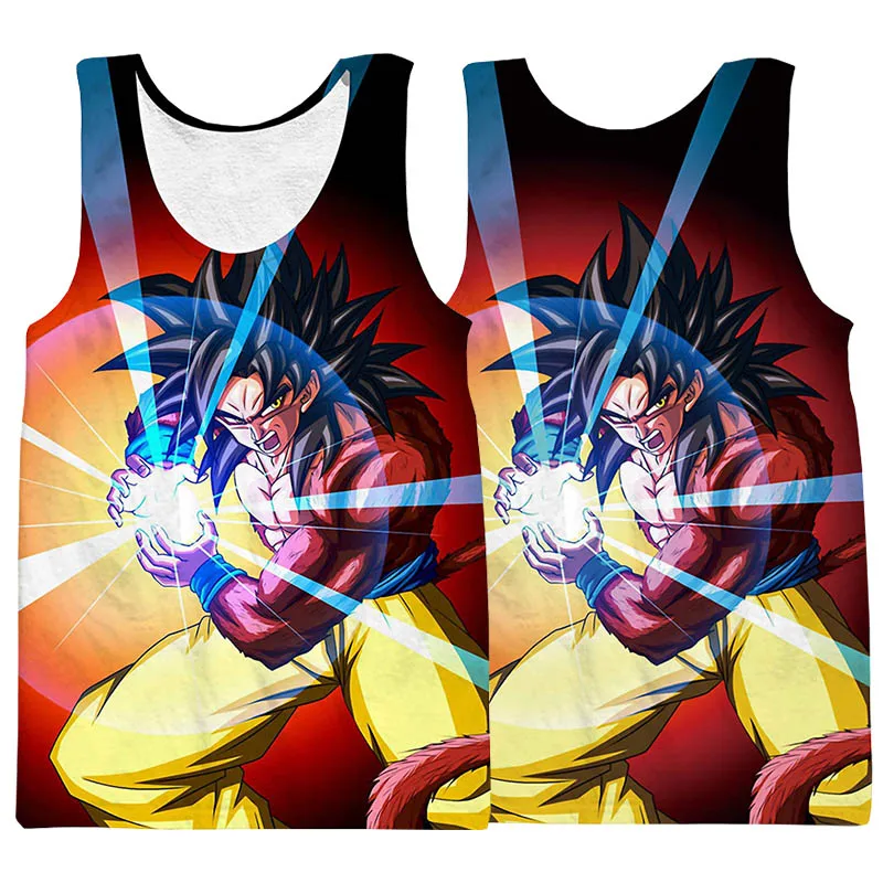Dragon Ball Z Mens Summer Tank Tops Super Saiyan Goku Black Roze Vegeta