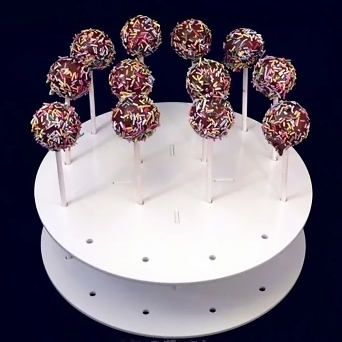 

Behogar Wedding Ceremony Birthday Party Round Shape 16 Hole Lollypop Lolly-pop Candy Round Cake Pop Stand Holder Rack