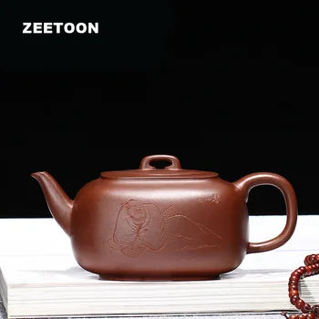 

400cc Authentic Yixing Teapot Master Handmade Blurred Quartet Pot Coffee Kettle ChinaPurple Clay Tea Pot Zisha Teaware Tea Set