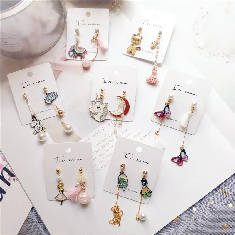 

Korea Handmade Cartoon Elephant Cat Butterfly Doll Moon Women Drop Earrings Bangle Earrings Fashion Jewelry-JQDPER338D5