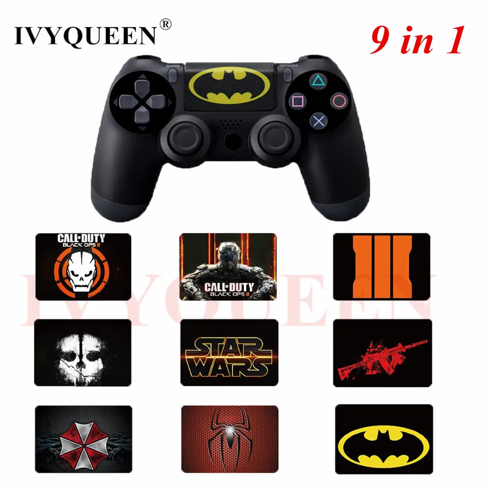 

IVYUEEN 9 Pack for Dualshock4 Playstation 4 PS4 Slim / Pro Controller Touchpad Skin Decal Stickers Games Accessories