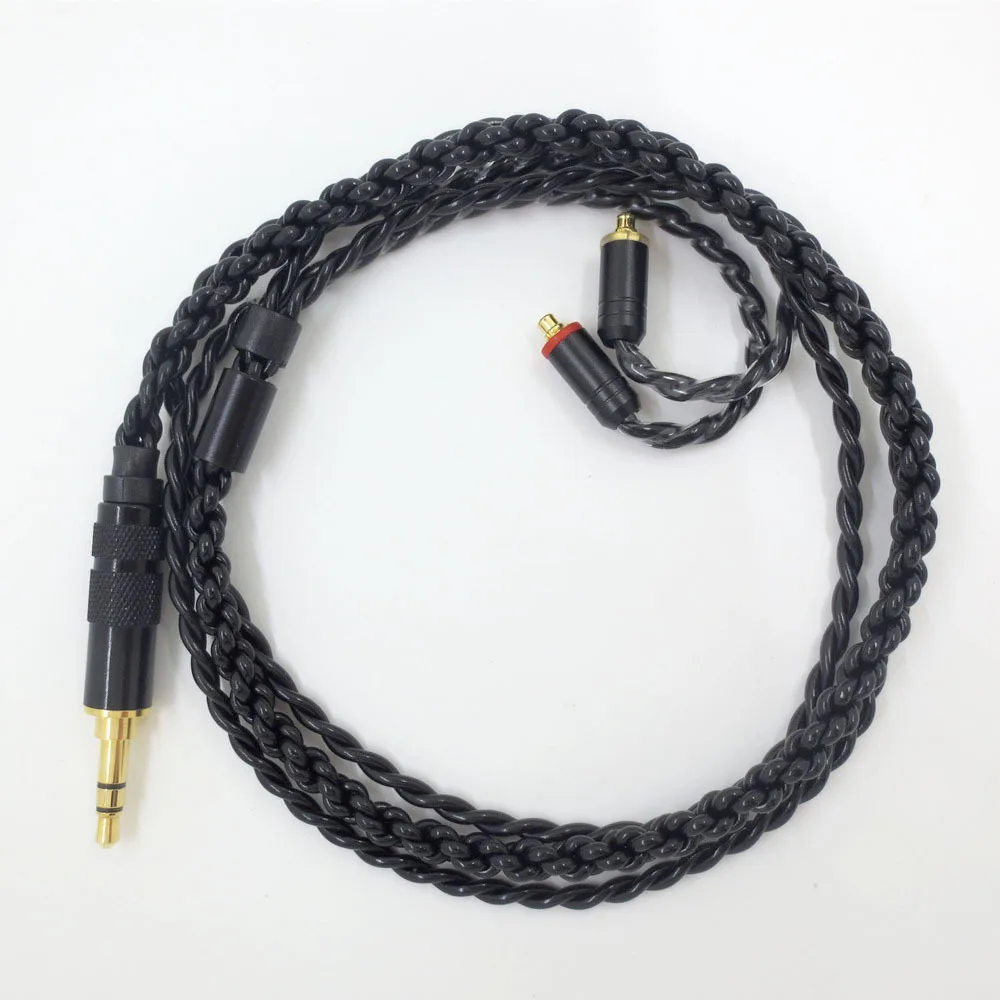 MMCX interface short line SE215 SE535 SE846 UE900 W40 W60 universal silver plated headphone cable 60 70cm 