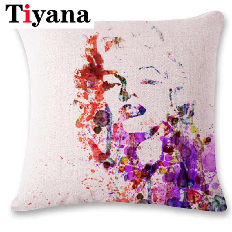 

Marilyn Monroe Famous Person Home Decorative Flower Pillowcase 45*45cm Car Home Decor Cushion Case Cojines