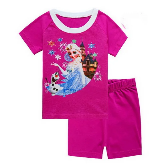Г. Летние детские пижамы с героями мультфильмов, комплекты одежды комплект из топа с короткими рукавами и штанов для мальчиков и девочек пижамный комплект для маленьких детей, для От 2 до 7 лет, D53