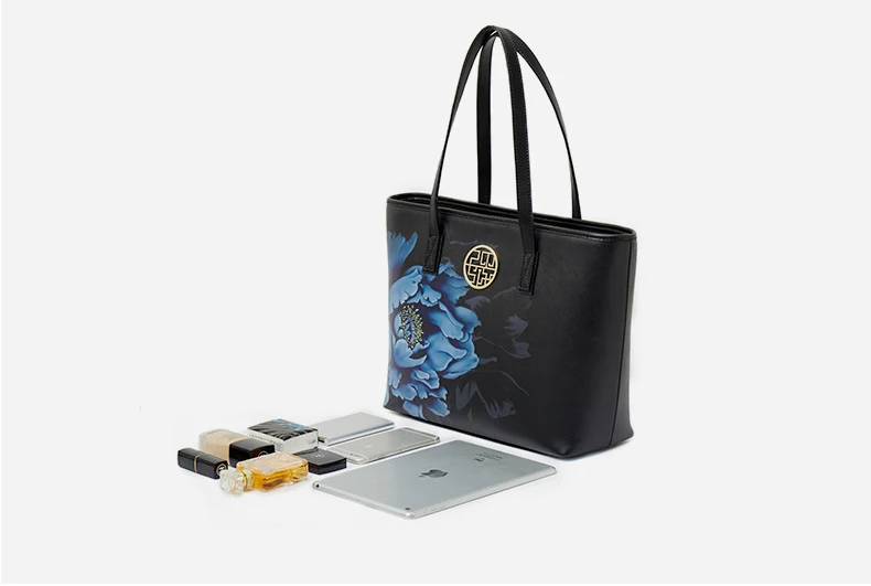 Pmsix, модная женская сумка, мягкая, простая, вместительная, ПУ сумка на плечо, сумки с цветочным принтом, синие/красные, P140019