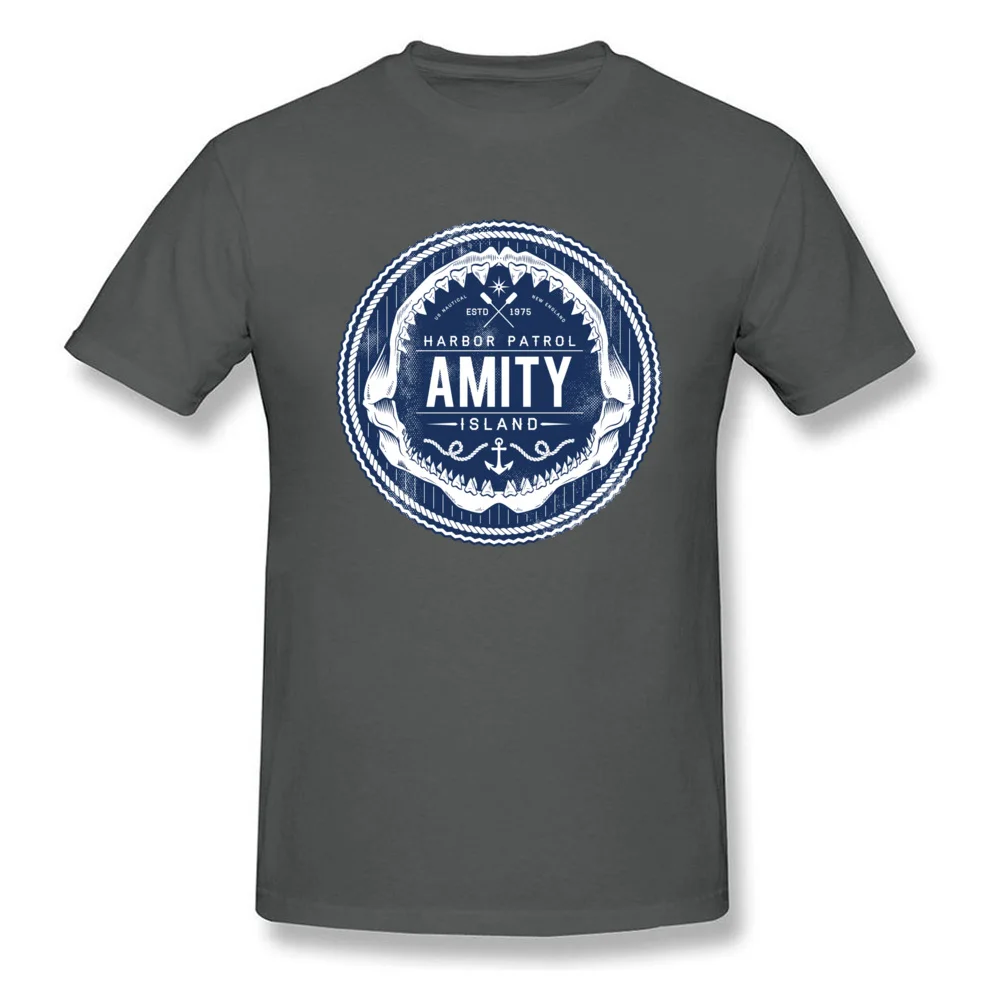 amity island harbor patrol 5997 Funny Men T-Shirt Round Collar Short Sleeve Pure Cotton Tops Shirts Customized Tee-Shirts amity island harbor patrol 5997 carbon