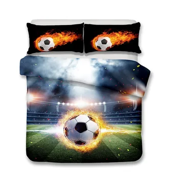 

3D Bedding Set football Print Duvet cover set lifelike bedclothes with pillowcase bed set home Textiles