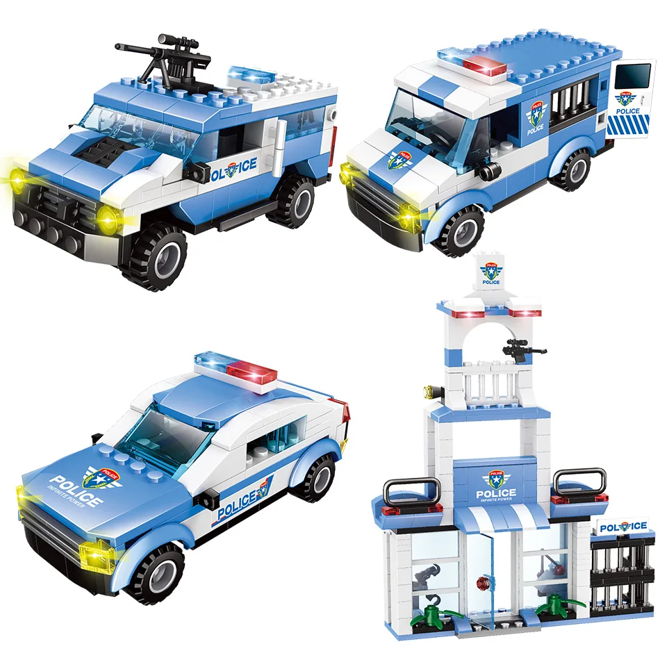 Blocos de Construção Caminhão da Cidade Educacional para Meninos Pces Cidade Polícia Estação Swat Equipe Tijolos Brinquedo Crianças 1102-1122 10 Cheap Blocos