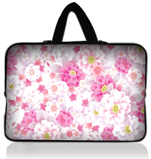 13" Pink Flower Neoprene Soft Laptop Netbook Sleeve Bag Case Cover