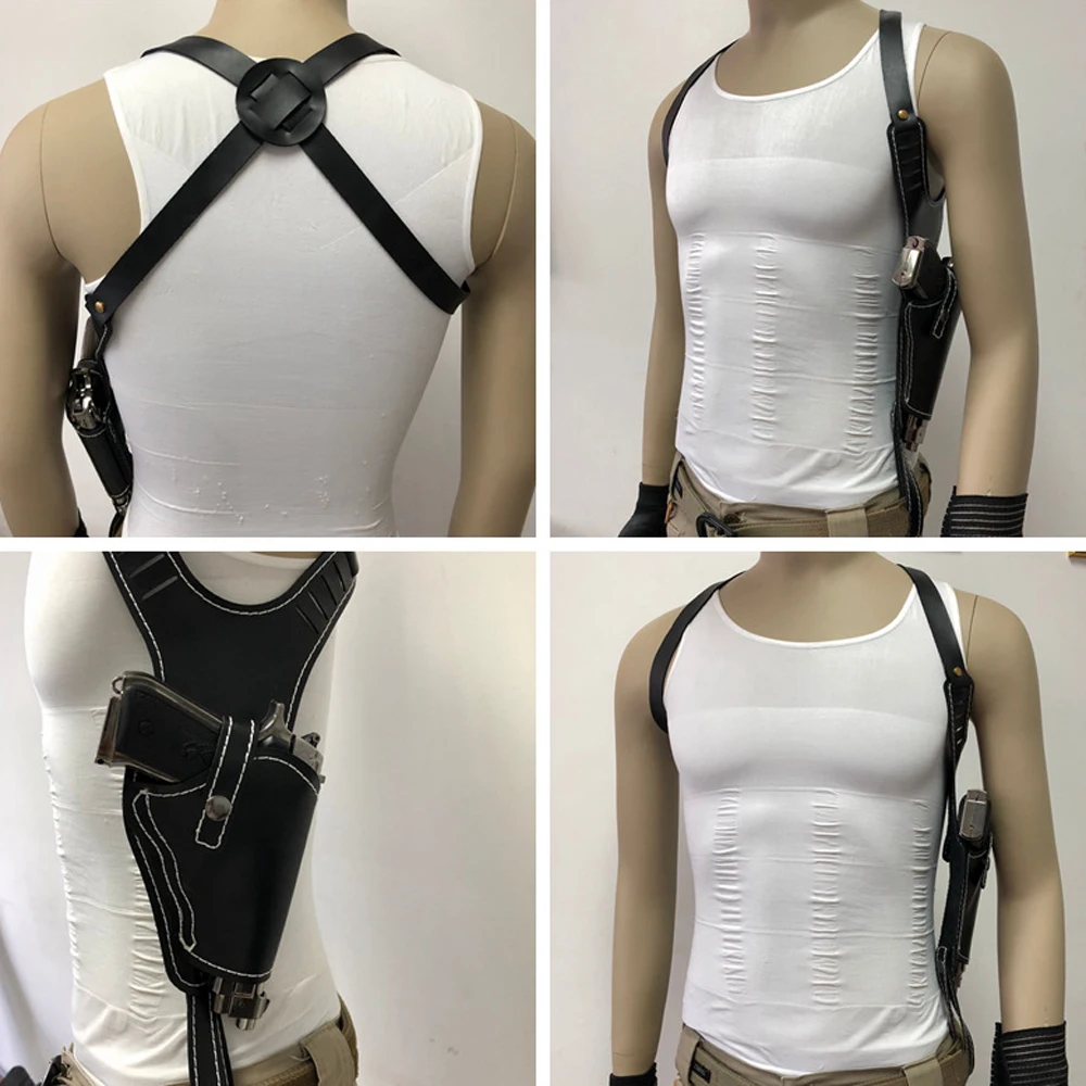 

Auto Handguns Cowhide Gun Bag Airsoft Vertical Genuine Leather Shoulder Holster Right Hand Gun Holster Fits Frame