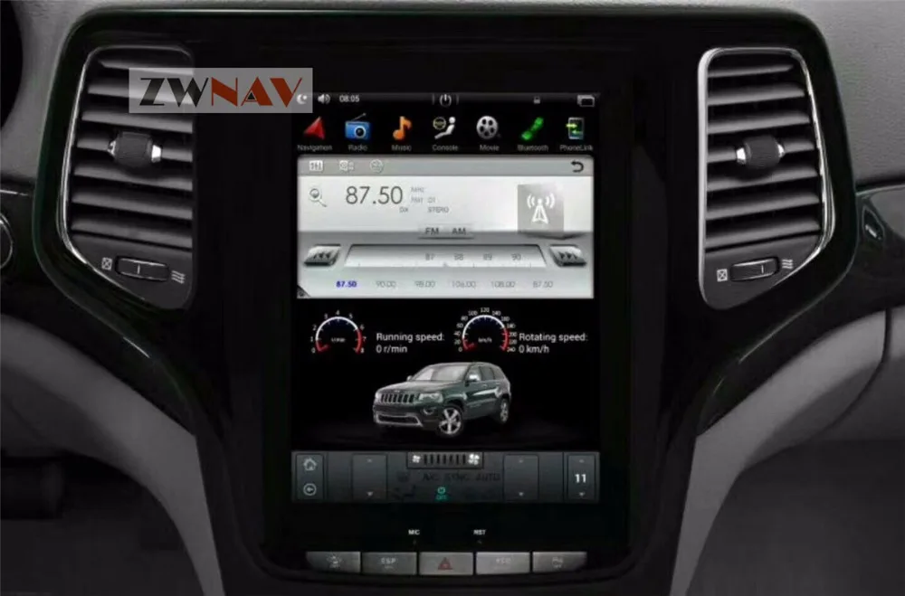 Sale ZWNAV Tesla style Screen Newest Android 6.0 64+2GB Car Radio GPS Navigation Head Unit For Jeep Grand Cherokee 2014-2018 1