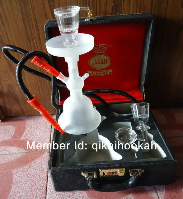 Al Fakher Glass Hookah Shisha packed in leather box 6pcs/lotin Tobacco