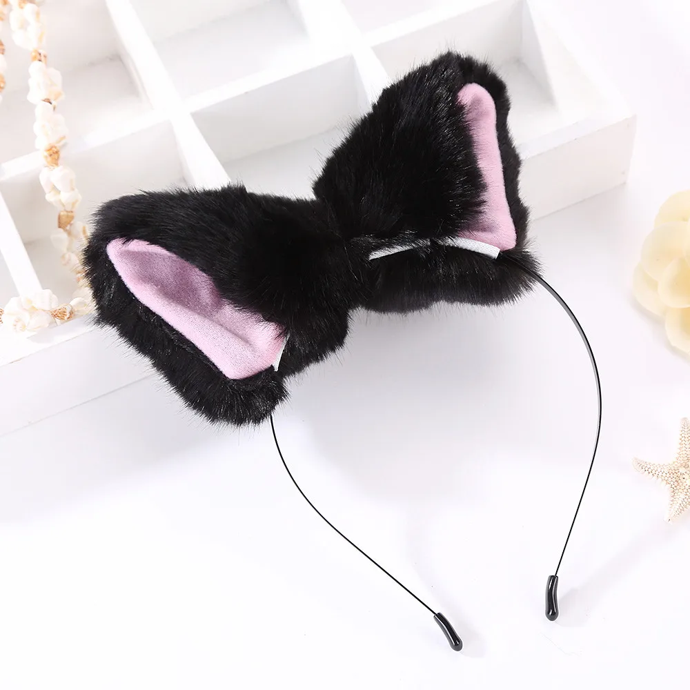 Fox ears Hair Accessories Cute Cat Hairband Women soft Headbands Headband Headwrap Plush Cat Ears Hair Accessories mujer L50