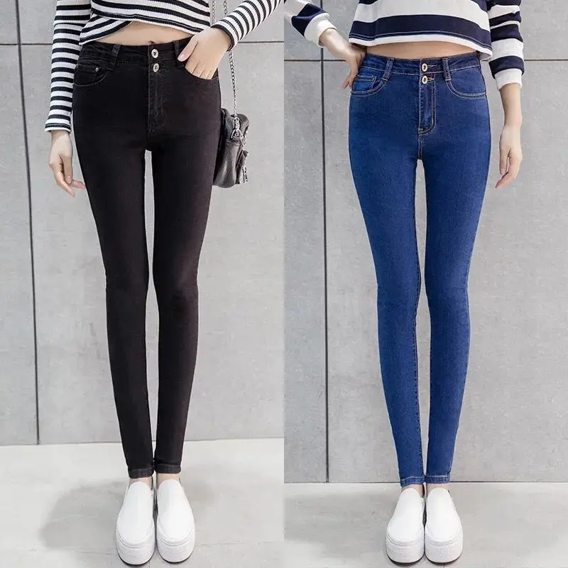 Джинсы для женщин с высокой талией брюки для женщин Большие размеры женские узкие джинсы 31 деним