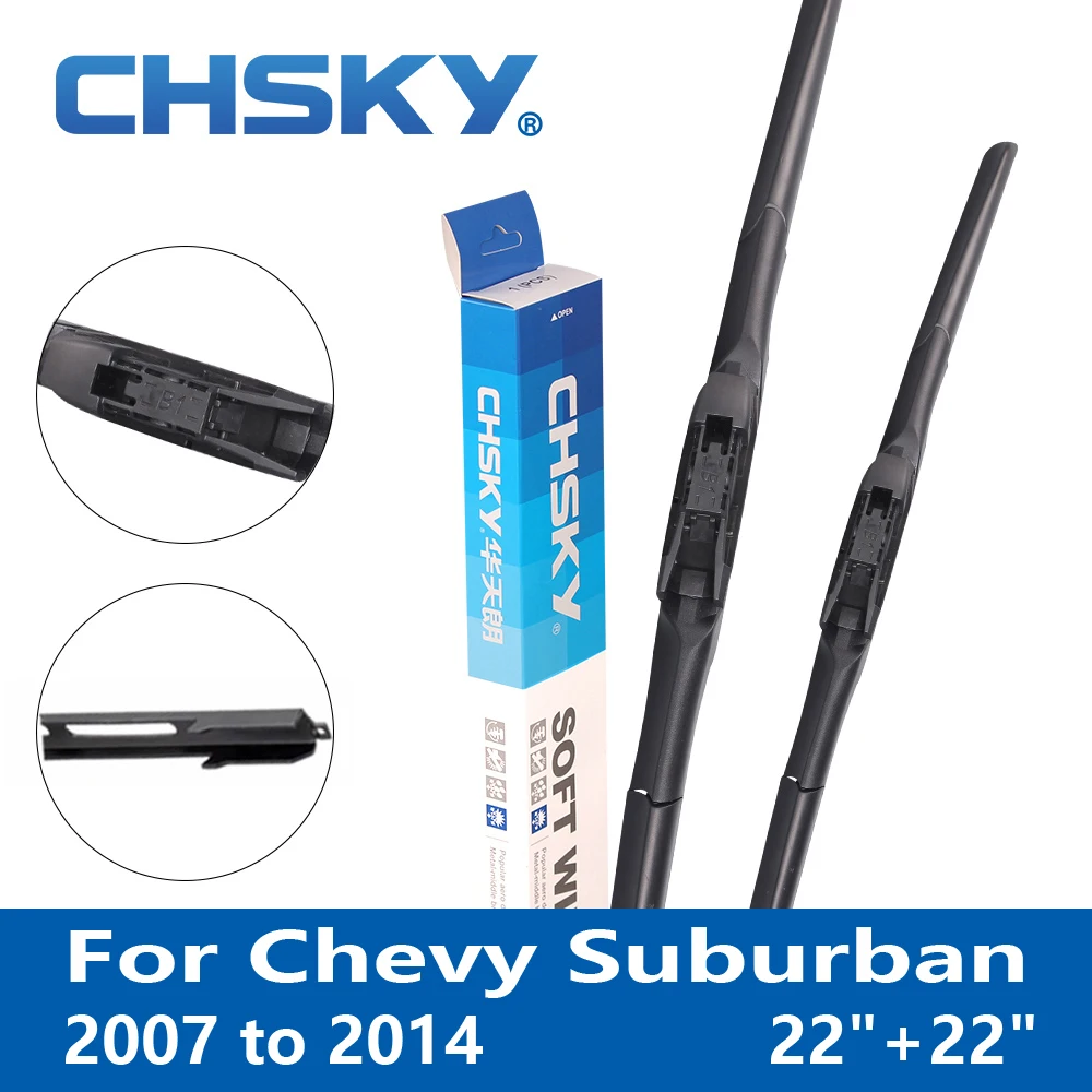 

CHSKY Car Windshield Wiper Blade for Chevy Suburban 2007 2008 2009 2010 2012 2013 2014 Fit Pinch Tab Arms 22"&22" Auto Wipers