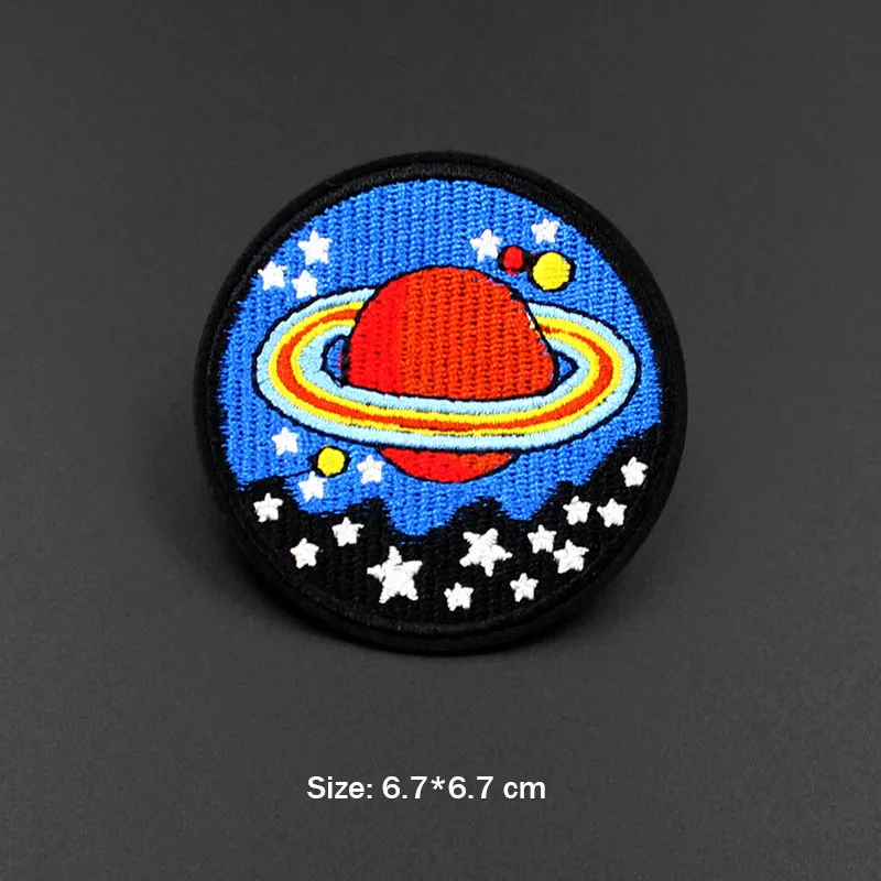 

Stars Planet Cropped Patches For Kids Clothes Backpack Ironing Embroidered Badges Stickers Apparel Applique Decoration