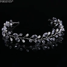 Летние женские Кристальные повязки на голову ручной работы, жемчуг и стразы, украшения для волос невесты, жемчужные свадебные повязки на голову, аксессуары