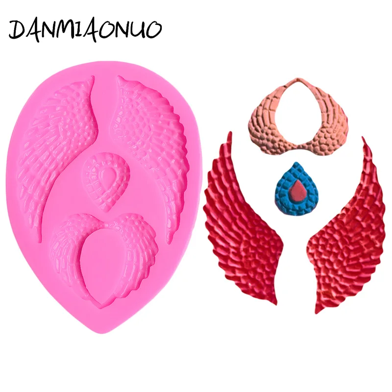 

Silicone Cupcake Mold 3D Angel Wings Feathers Chocolate Wedding Cake Decoration Tool Kitchen Baking Appliances Silicone Molds