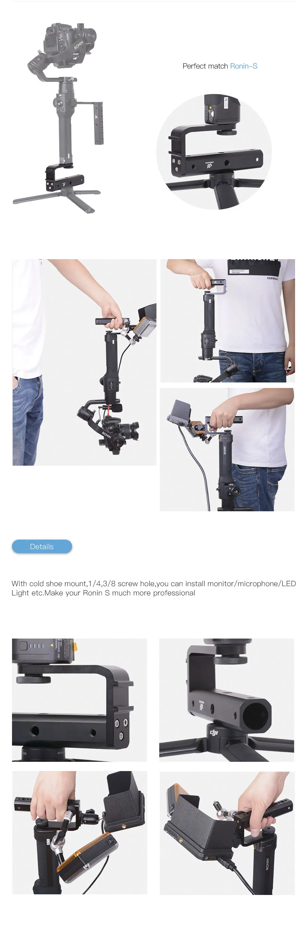 DIGITALFOTO DJI RONIN S RONIN SC gimbal аксессуары для зрения, удлинение нижней части шеи, ручка для перевернутой съемки, подключение для крана 2