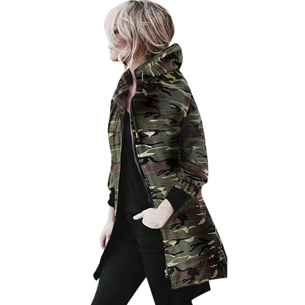 

FEITONG Jacket Women Windbreaker 2017 Autumn Fashion Camouflage Women Basic Jacket Coat Hooded Female Casual Thin Coat Outwear