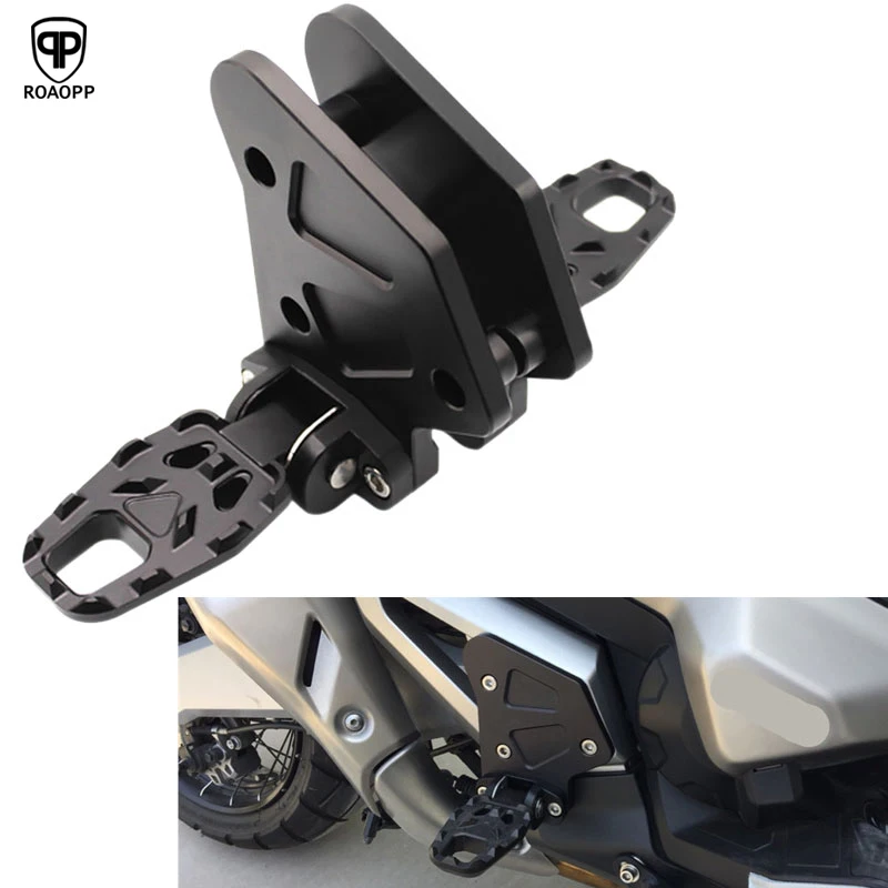 

ROAOPP Motorcycle Folding Rear Foot Pegs Black Footrest Passenger Motorcycle Accessories for HONDA X-ADV XADV X ADV