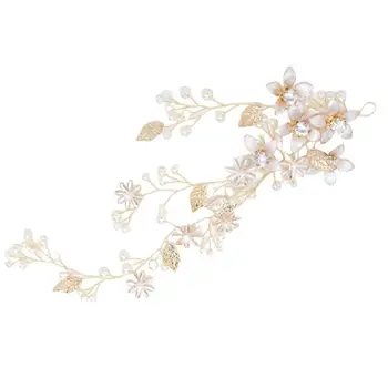 

1pc Headband Manmade Pearl Alloy Flower Rhinestone Elegant Hair Accessories Headwear Headdress for Women Bridal Lady