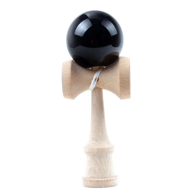 Деревянные игрушки Kendama 18 см из искусственной кожи, традиционный японский мяч-фиджет Kendamas, умелый мяч для жонглирования, игрушки для спорта на открытом воздухе - Цвет: Black