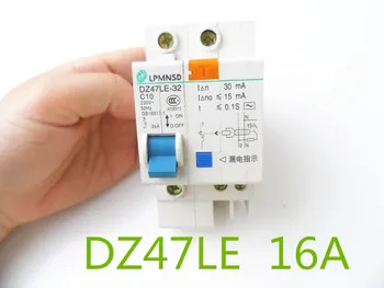 

DZ47LE 1P+N 16A C type 230V~ 50HZ/60HZ Residual current Circuit breaker with over current and Leakage protection