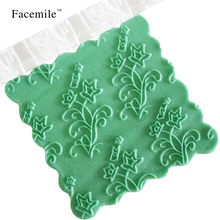 Facemile скалка для выпечки DIY цветок текстурированная тисненая Скалка прозрачные тиснения Инструменты для помадки цветы 53-06