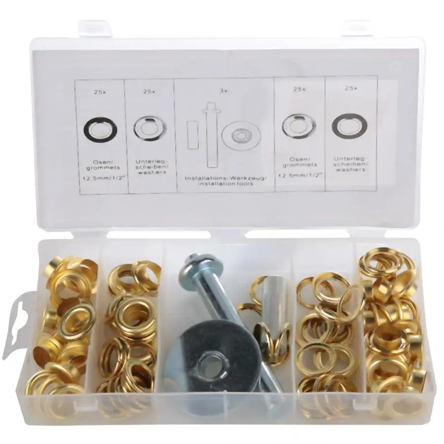 

103pcs 1/2" Snap Fastener Button Cap Kit with Fixing Tool for Tent Boat Canvas Leather Craft Tent Snap Fastener