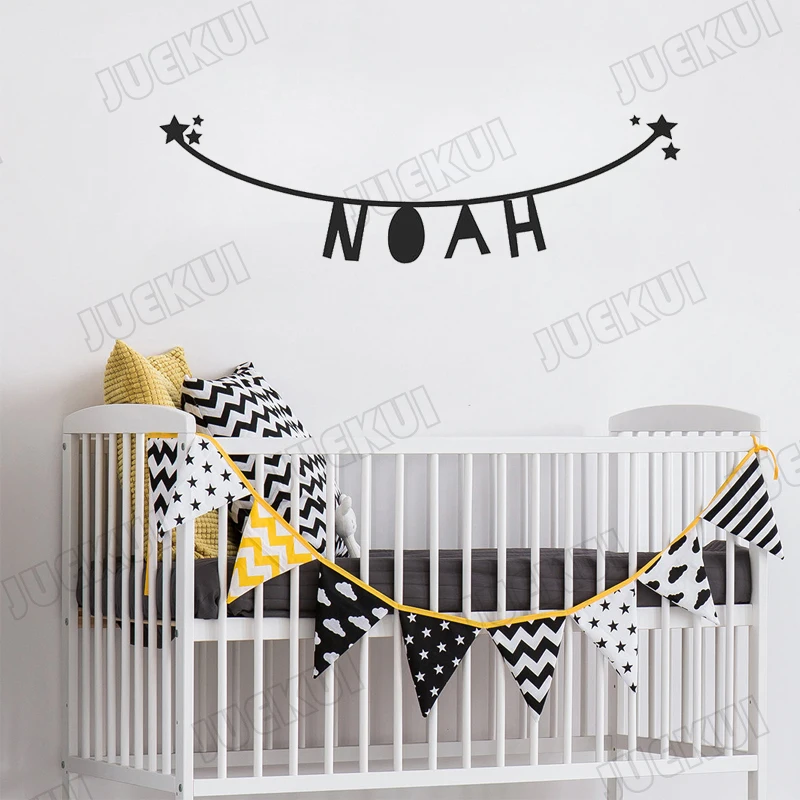 Personalized Name Star Connection Removable Wall Stickers for Kids Room Lovely Sweet Home Decor Vinyl Decals Art Murals TA113 | Дом и сад