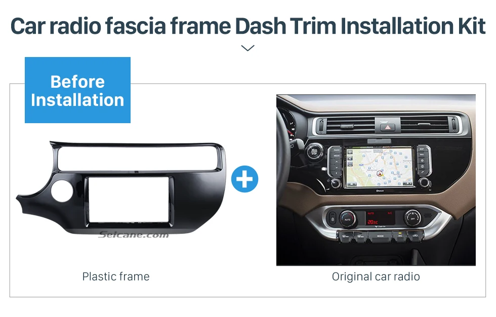 Seicane УФ черная панель Радио Рамка двойной Din автомобильный DVD стерео панель для KIA K3/RIO LHD 173*98 178*100 178*102 мм