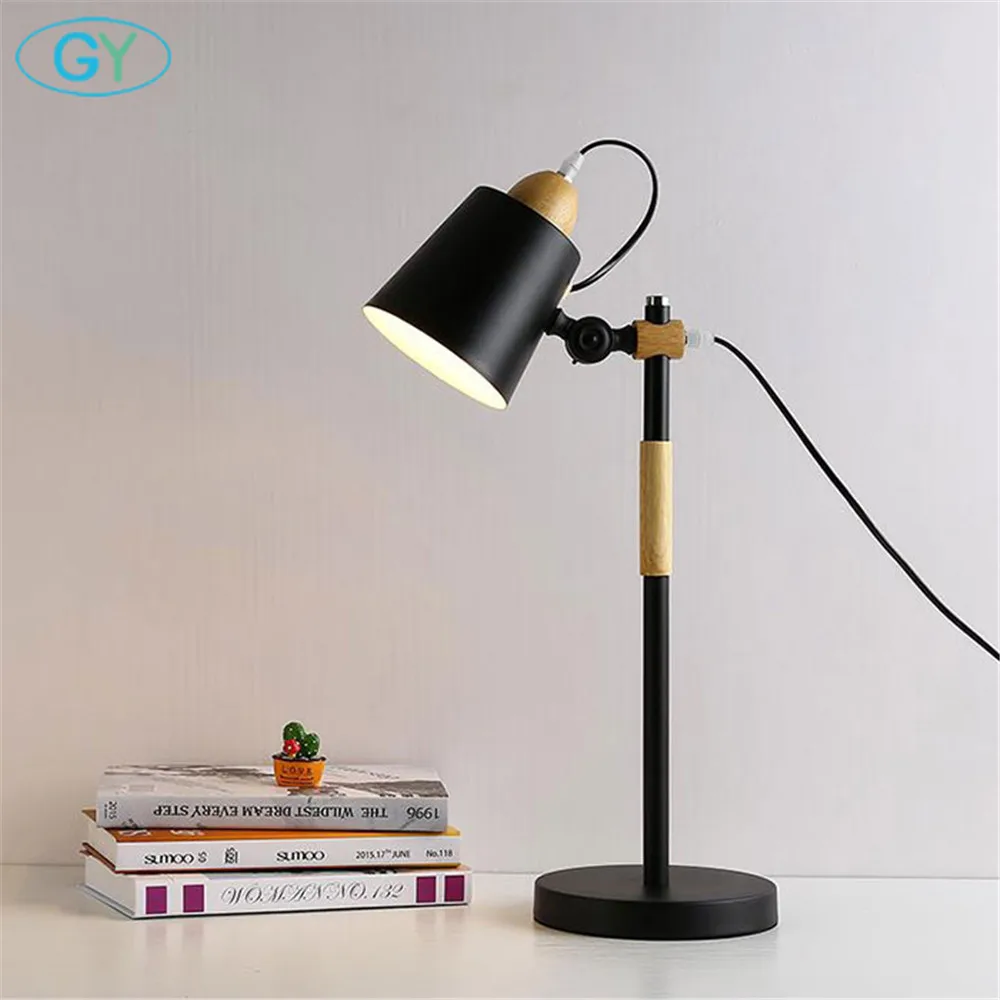  7W Led Bulb desk Lamps Flexible wood Table Lamp Office Studio Home Wooden Table Desk Lighting for B
