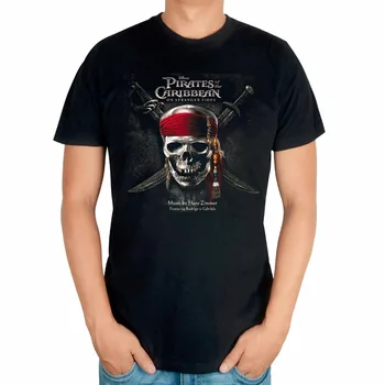 

Black Summer Style Cool Fashion Brand Pirates of the Caribbean men movie shirt mma print 3D Cotton T-shirt Music fitness XXXL