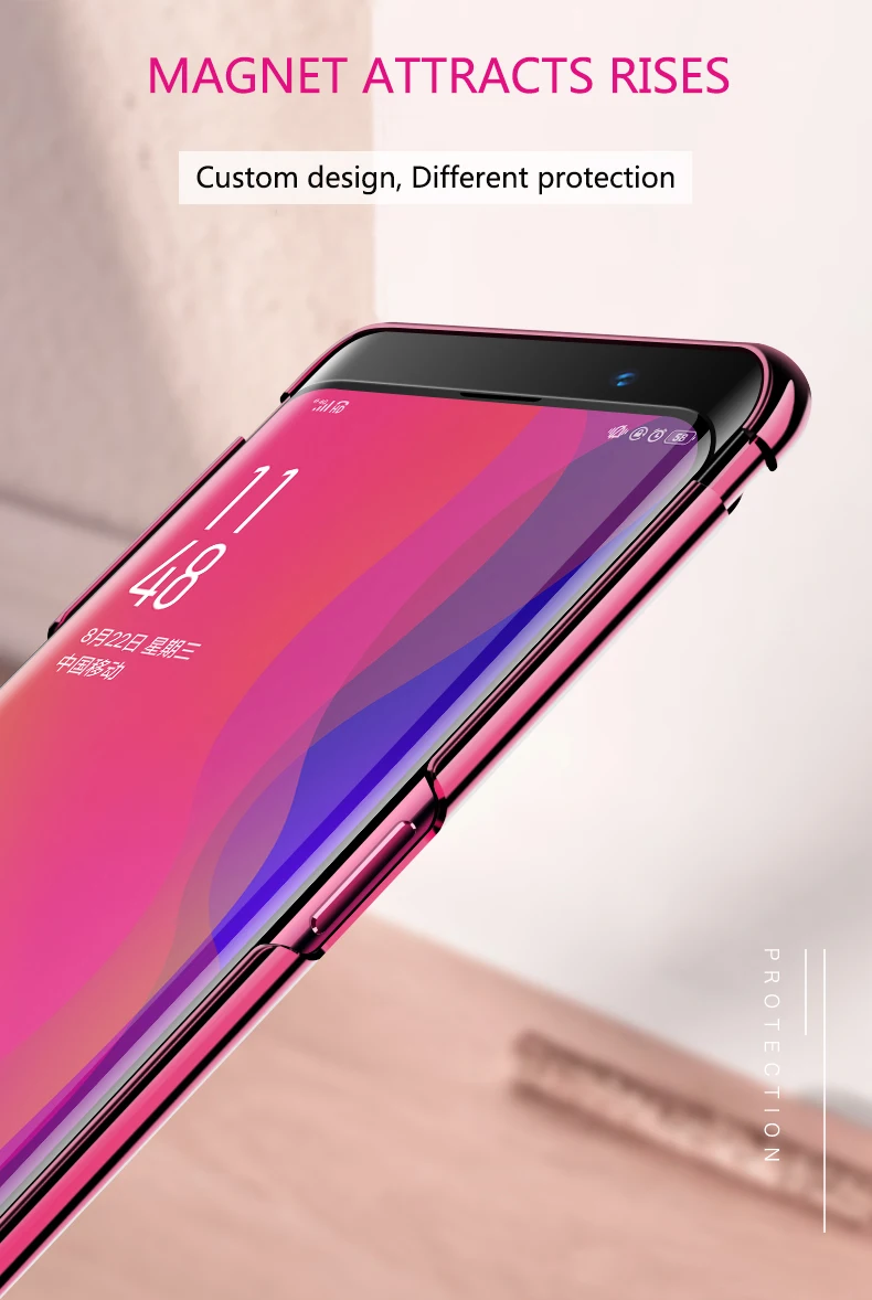 GKK Роскошный чехол для OPPO Find X Чехол прозрачный гальванический полуобернутый противоударный жесткий PC задняя крышка для OPPO Find X coque