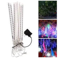 2016 1PC 30cm 144LED Light Meteor Shower Rain 8 Tubes Snowfall US Plug Christmas String Light Wedding Tree Garden